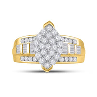 10K Yellow Gold Round Diamond Bridal Ring - 1 Carat Total Diamond Weight