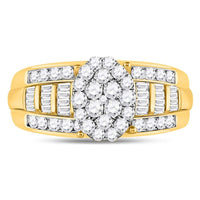 10K Yellow Gold Round Diamond Bridal Ring - 1 Carat Total Diamond Weight