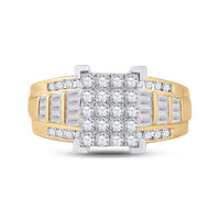 10K Yellow Gold Round Diamond Bridal Ring - 1 Carat Total Diamond Weight