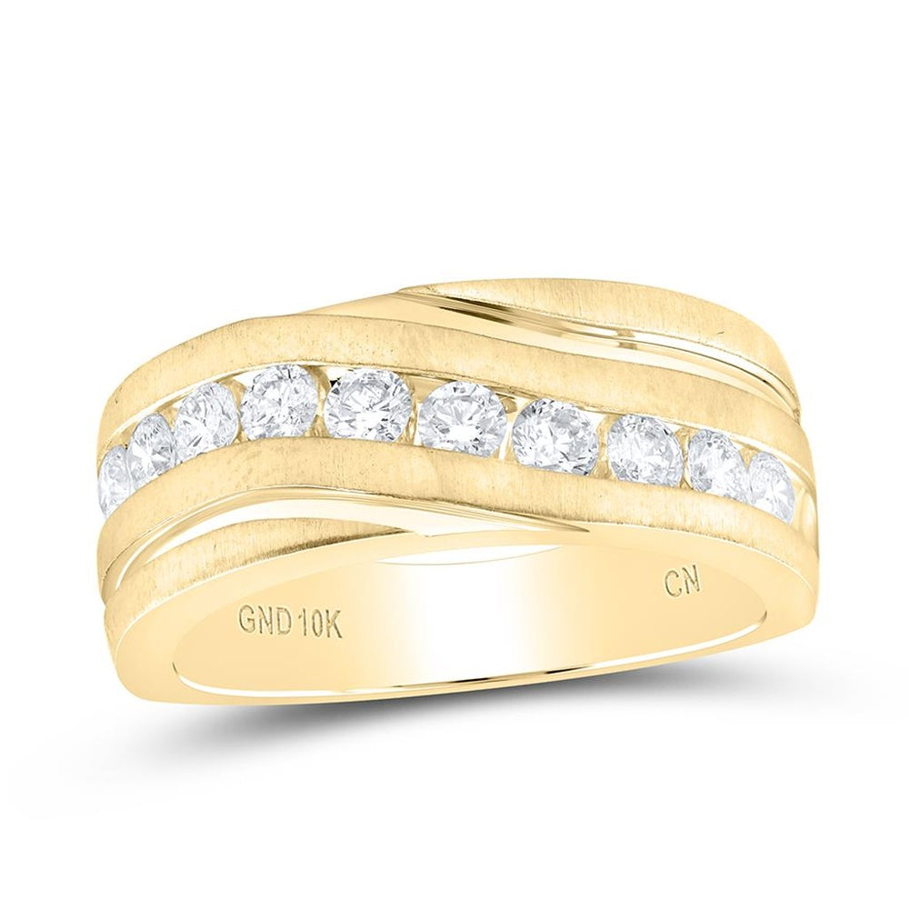 10K Yellow Gold Round Diamond Bridal Ring - 1 Carat Total Diamond Weight