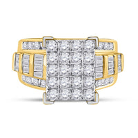 10K Yellow Gold Round Diamond Bridal Ring - 2 Carat Total Diamond Weight