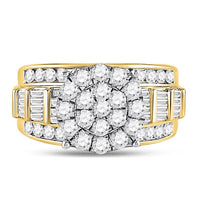 10K Yellow Gold Round Diamond Bridal Ring - 2 Carat Total Diamond Weight