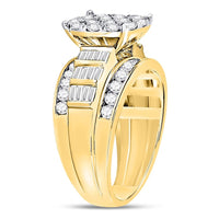 10K Yellow Gold Round Diamond Bridal Ring - 2 Carat Total Diamond Weight