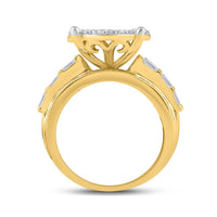 10K Yellow Gold Round Diamond Bridal Ring - 3 Carat Total Diamond Weight