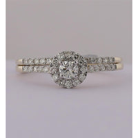 10K Yellow Gold Round Diamond Bridal Ring Set - 1/2 Carat Total Diamond Weight