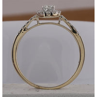 10K Yellow Gold Round Diamond Bridal Ring Set - 1/2 Carat Total Diamond Weight