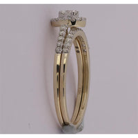 10K Yellow Gold Round Diamond Bridal Ring Set - 1/2 Carat Total Diamond Weight