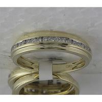 10K Yellow Gold Round Diamond Bridal Ring Set - 7/8 Carat Total Diamond Weight