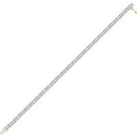 10K Yellow Gold Round Diamond Classic Tennis Bracelet with Illusion-Set Round Diamonds - 2.07 Carat Total Diamond Weight