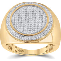 10K Yellow Gold Round Diamond Cluster Frame Ring with 0.57 Carat Total Diamond Weight