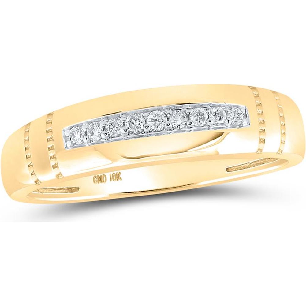 10K Yellow Gold Round Diamond Cluster Matching Wedding Ring Set - 1/2 Carat Total Diamond Weight