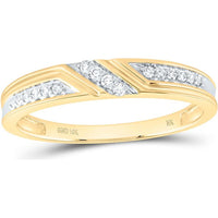10K Yellow Gold Round Diamond Cluster Matching Wedding Ring Set - 1/2 Carat Total Diamond Weight