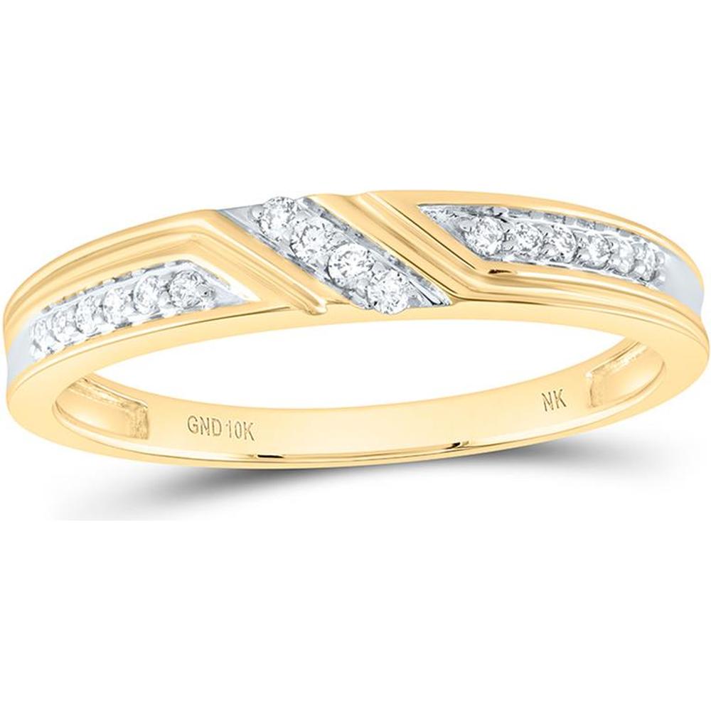 10K Yellow Gold Round Diamond Cluster Matching Wedding Ring Set - 1/2 Carat Total Diamond Weight