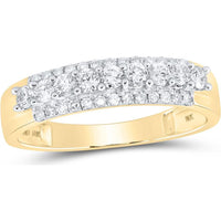 10K Yellow Gold Round Diamond Cluster Matching Wedding Ring Set - 1.75 Carat Total Diamond Weight