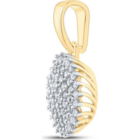 10K Yellow Gold Round Diamond Cluster Pendant - 0.20 Carat Total Diamond Weight