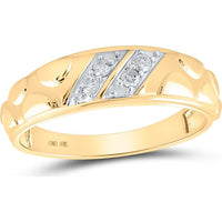 10K Yellow Gold Round Diamond Cluster Wedding Ring Set - 1/2 Carat Total Diamond Weight