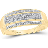 10K Yellow Gold Round Diamond Cluster Wedding Ring Set - 3/4 Carat Total Diamond Weight