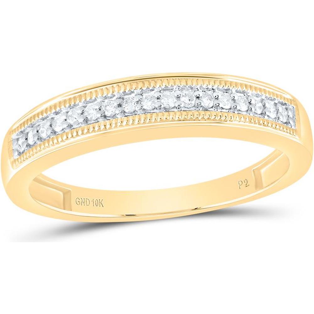 10K Yellow Gold Round Diamond Cluster Wedding Ring Set with Prong Set Diamonds - 0.44 Carat Total Diamond Weight