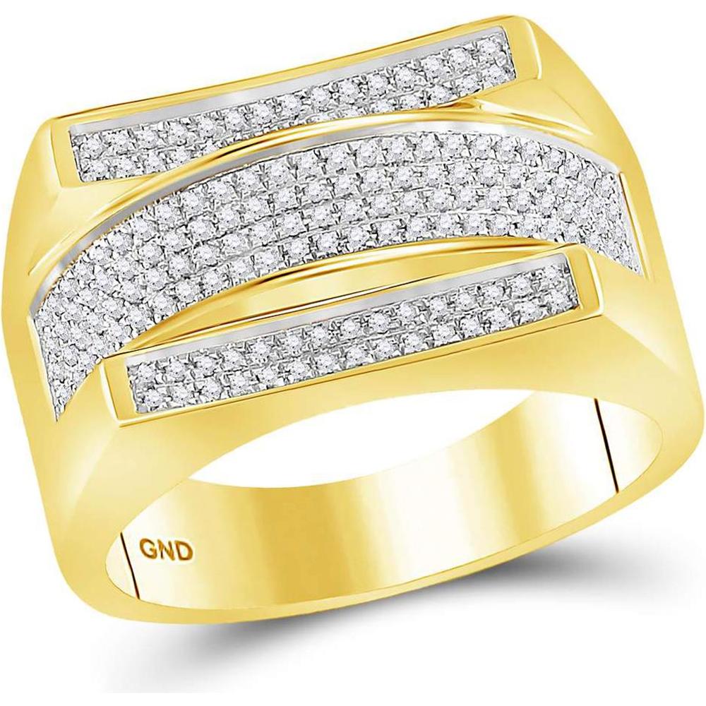 10K Yellow Gold Round Diamond Dome Cluster Ring - 1/3 Carat Total Diamond Weight