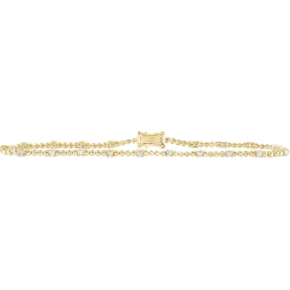 10K Yellow Gold Round Diamond Fashion Bracelet - 1/2 Carat Total Diamond Weight