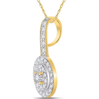 10K Yellow Gold Round Diamond Fashion Pendant with 1/3 Carat Total Weight in G-H Color, I2 Clarity Diamonds