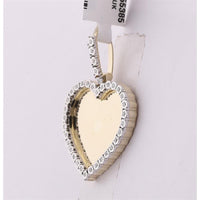 10K Yellow Gold Round Diamond Heart Charm Pendant - 1/10 Carat Total Diamond Weight