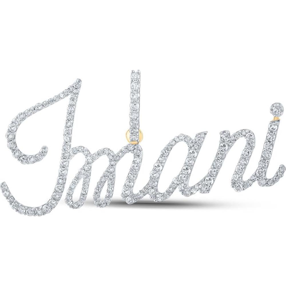 10K Yellow Gold Round Diamond Imani Charm Pendant - 3/4 Carat Total Diamond Weight