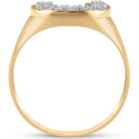 10K Yellow Gold Round Diamond Lucky Horseshoe Ring - 1/20 Carat Total Diamond Weight