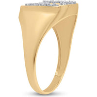 10K Yellow Gold Round Diamond Lucky Horseshoe Ring - 1/20 Carat Total Diamond Weight