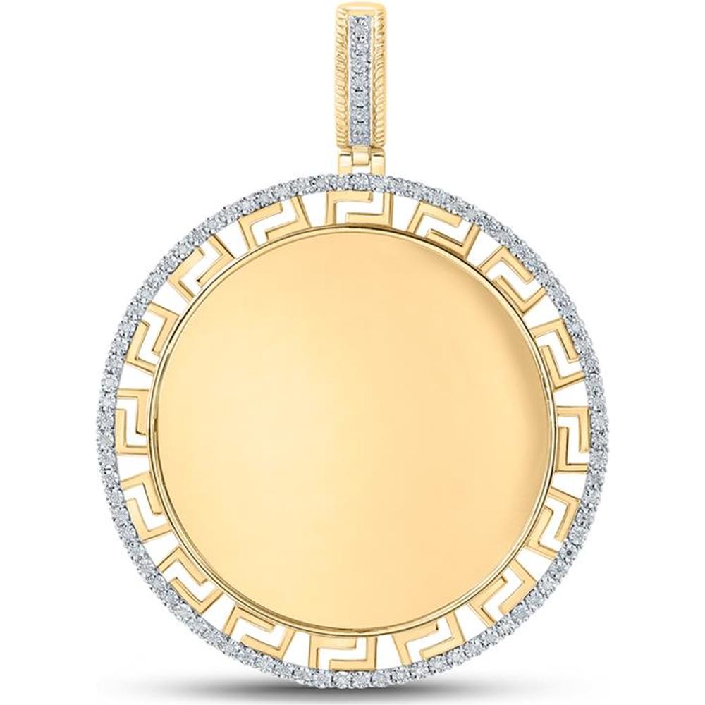 10K Yellow Gold Round Diamond Memory Circle Pendant - 1/4 Carat Total Diamond Weight