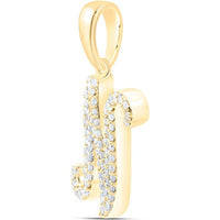 10K Yellow Gold Round Diamond 'N' Initial Pendant - 1/6 Carat Total Diamond Weight