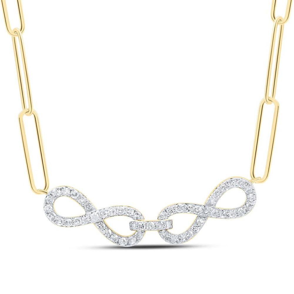 10K Yellow Gold Round Diamond Necklace - 1/4 Carat Total Diamond Weight
