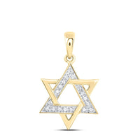 10K Yellow Gold Round Diamond Pendant - 1/10 Carat Total Diamond Weight