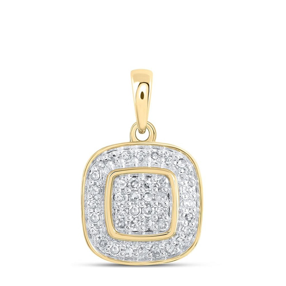 10K Yellow Gold Round Diamond Pendant - 1/3 Carat Total Diamond Weight