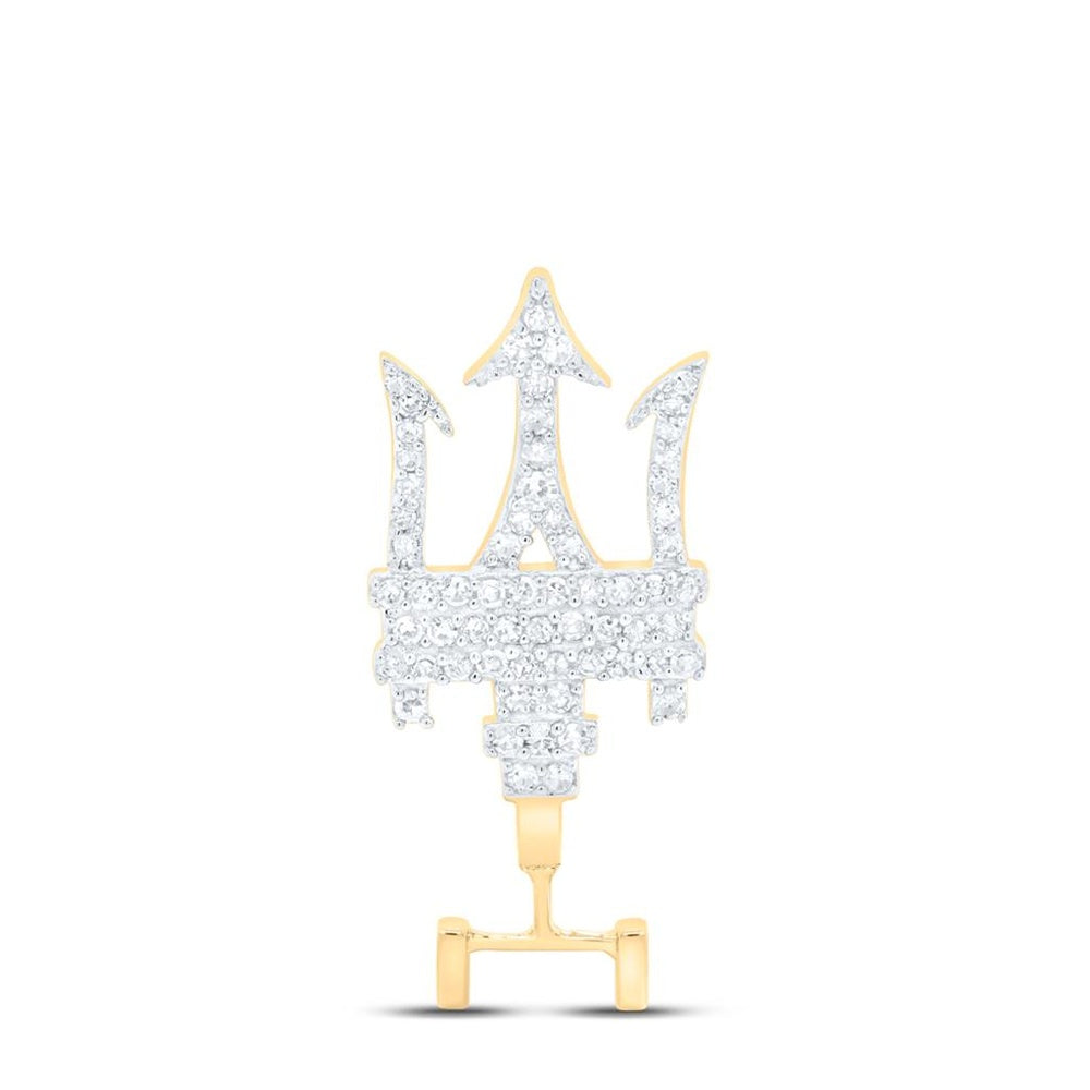 10K Yellow Gold Round Diamond Pendant - 1/5 Carat Total Diamond Weight