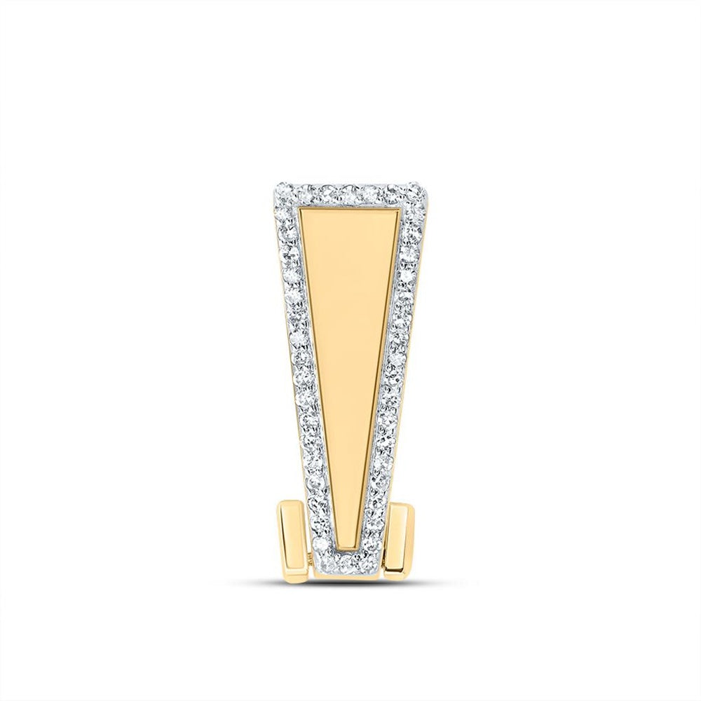 10K Yellow Gold Round Diamond Pendant - 1/5 Carat Total Diamond Weight
