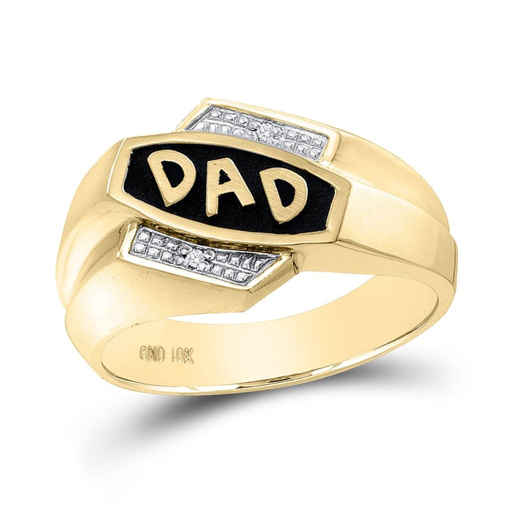 10K Yellow Gold Round Diamond Ring - 0.01 Carat Total Diamond Weight