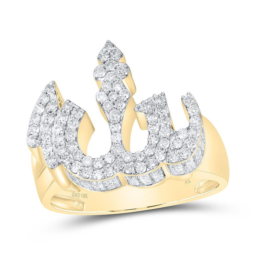 10K Yellow Gold Round Diamond Ring - 1 1/4 Carat Total Diamond Weight