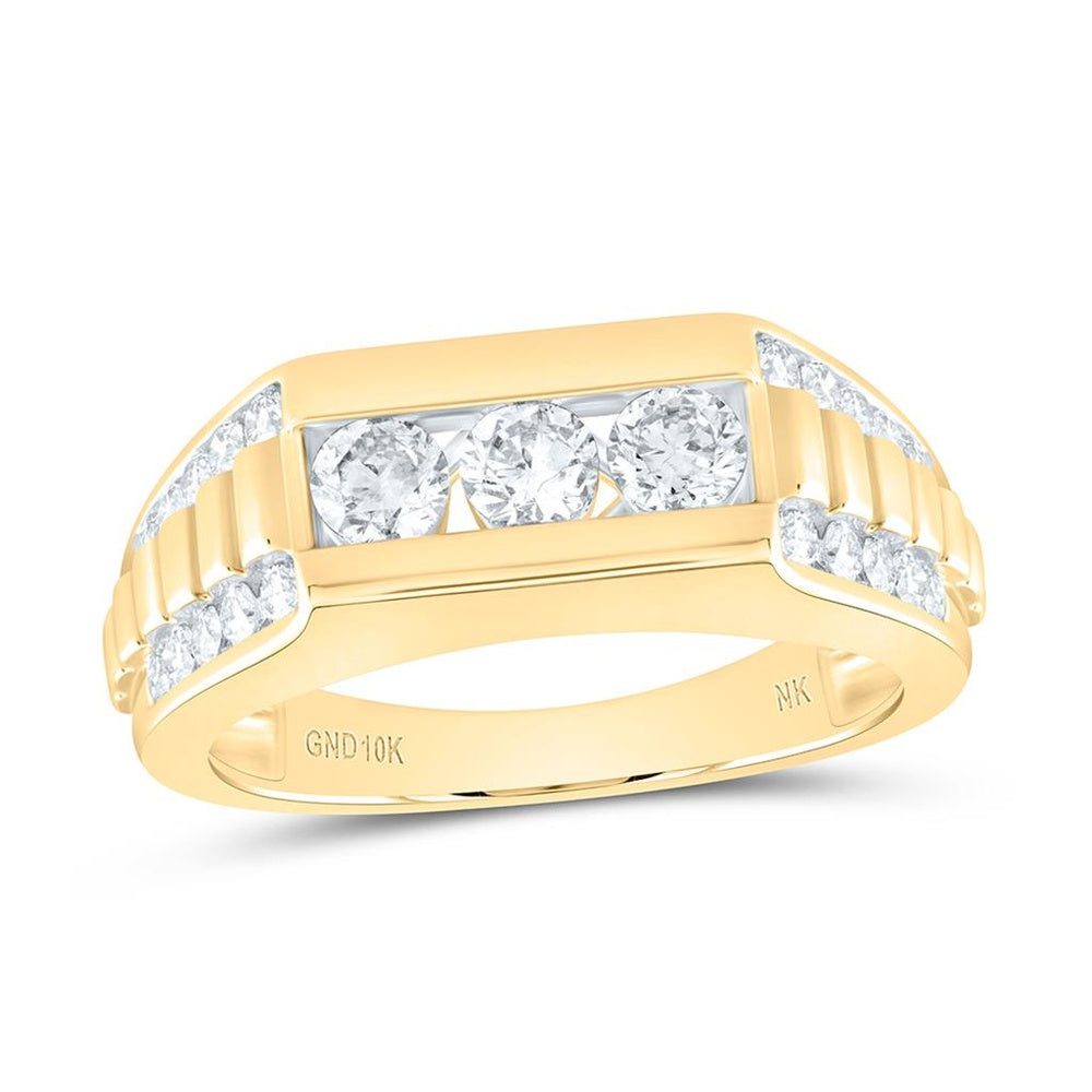 10K Yellow Gold Round Diamond Ring - 1 1/5 Carat Total Diamond Weight