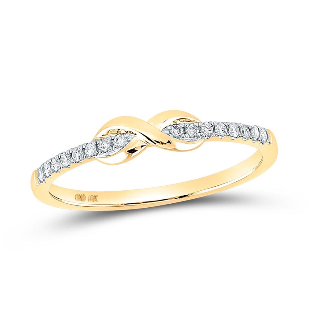 10K Yellow Gold Round Diamond Ring - 1/10 Carat Total Diamond Weight