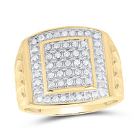 10K Yellow Gold Round Diamond Ring - 1/2 Carat Total Diamond Weight