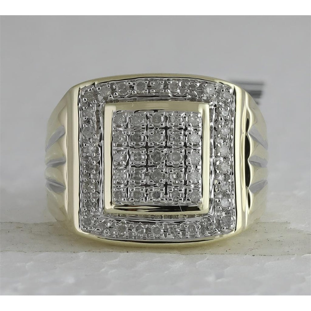 10K Yellow Gold Round Diamond Ring - 1/2 Carat Total Diamond Weight