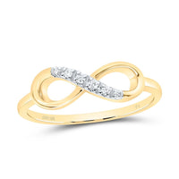 10K Yellow Gold Round Diamond Ring - 1/20 Carat Total Diamond Weight
