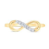 10K Yellow Gold Round Diamond Ring - 1/20 Carat Total Diamond Weight