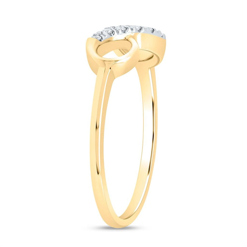 10K Yellow Gold Round Diamond Ring - 1/20 Carat Total Diamond Weight