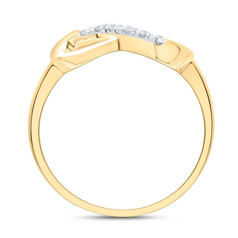 10K Yellow Gold Round Diamond Ring - 1/20 Carat Total Diamond Weight