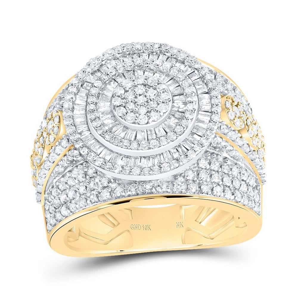10K Yellow Gold Round Diamond Ring - 1 3/4 Carat Total Diamond Weight