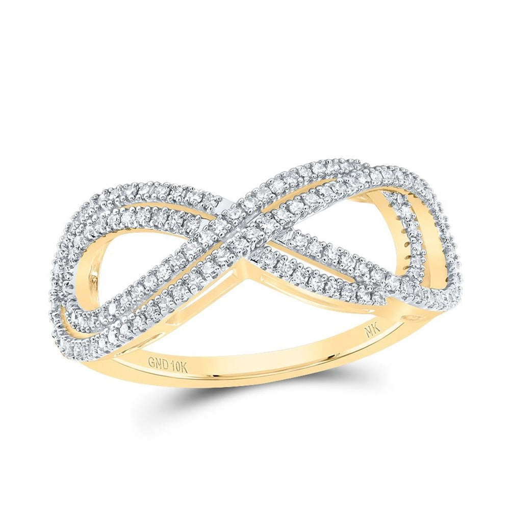 10K Yellow Gold Round Diamond Ring - 1/3 Carat Total Diamond Weight