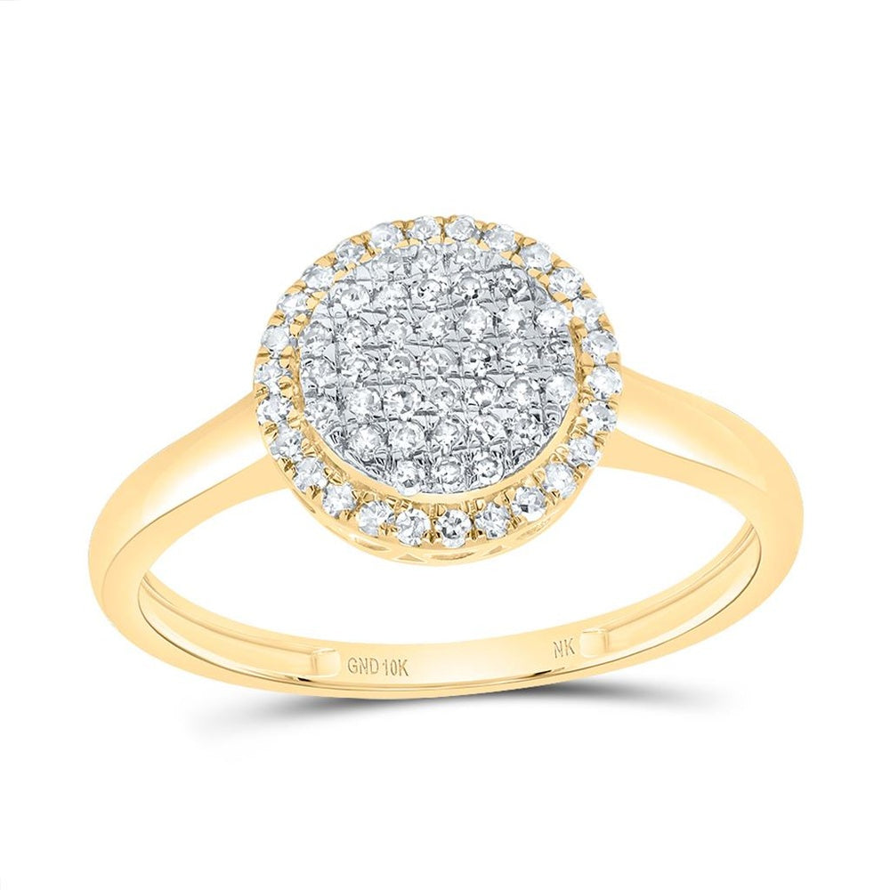 10K Yellow Gold Round Diamond Ring - 1/3 Carat Total Diamond Weight