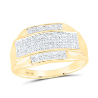 10K Yellow Gold Round Diamond Ring - 1/3 Carat Total Diamond Weight